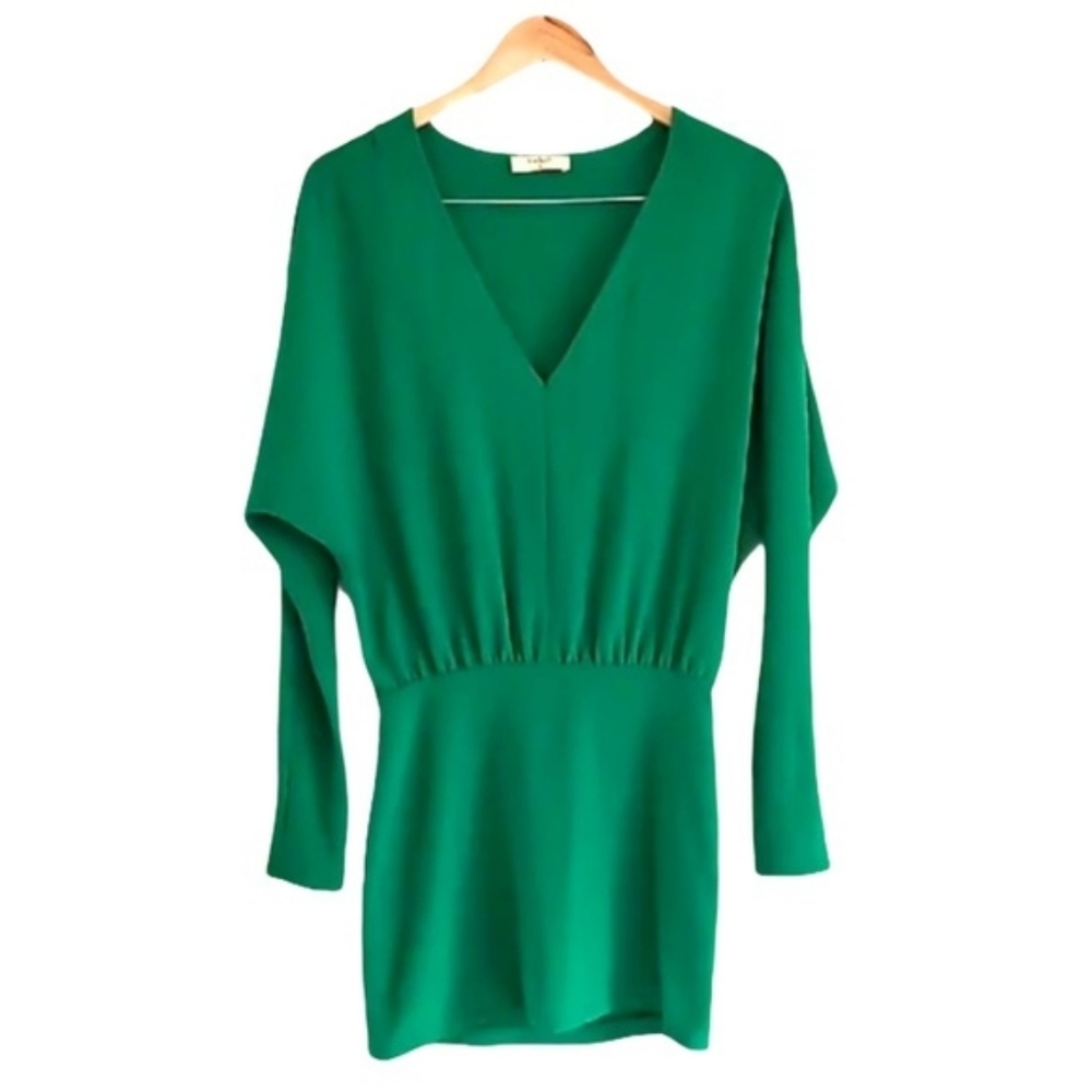 ba&sh Green Dolman Sleeve V-Neck Dress